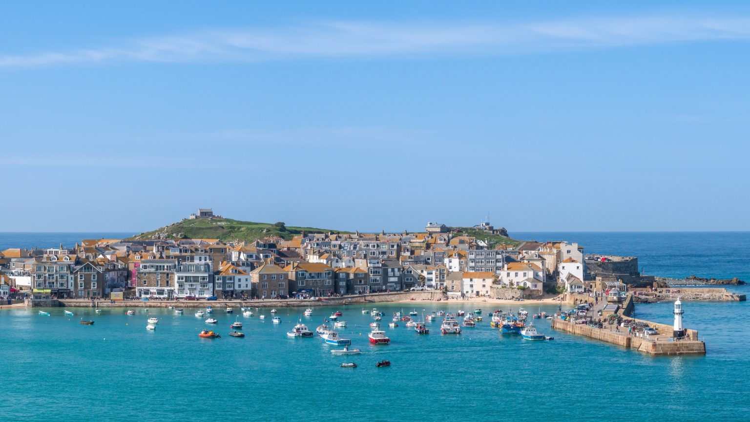 Image of St Ives Harbour and Island in St Ives Cornwall
