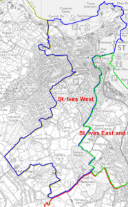 Image of a map of St Ives West Ward